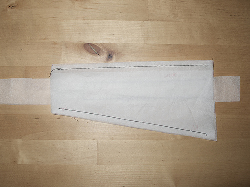 Paper prototype of the padded hipbelt
